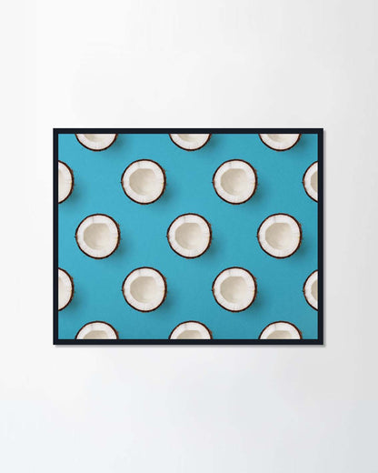 Coconut on blue