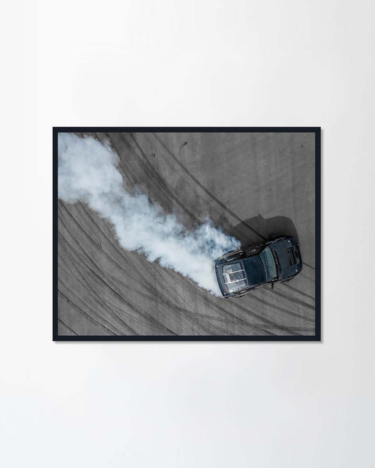Drifting black car