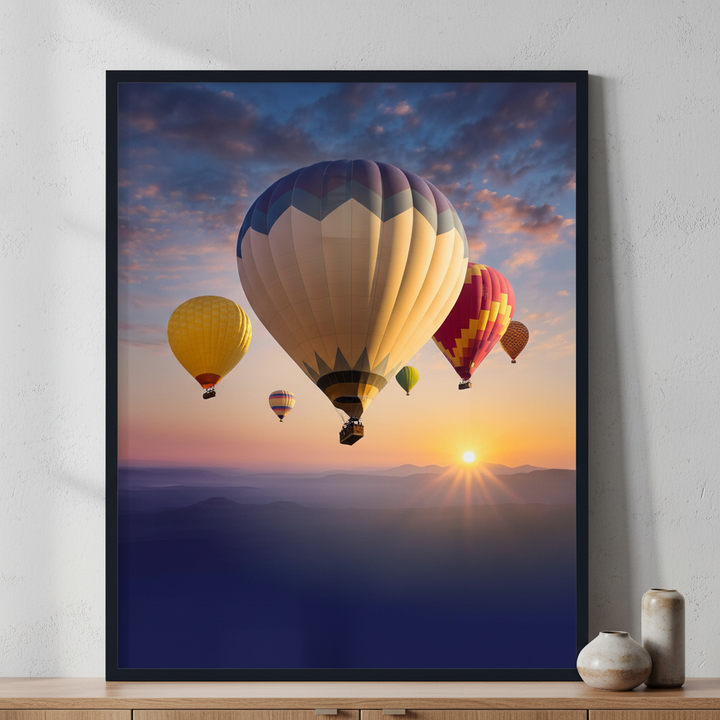 Cappadocia at sunrise ภาพติดผังสไตล์สแกนดิเนเวีย สำหรับตกแต่งบ้านและคอนโด พร้อมกรอบคุณภาพ