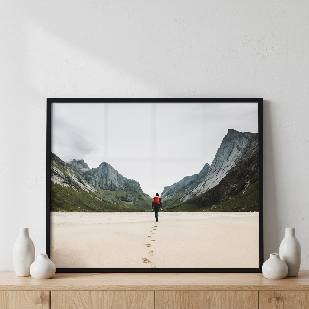 Norway wild nature ภาพติดผังสไตล์สแกนดิเนเวีย สำหรับตกแต่งบ้านและคอนโด พร้อมกรอบคุณภาพ