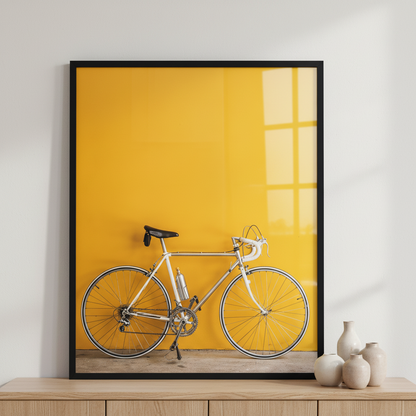 The vintage bicycle ภาพติดผังสไตล์นามธรรม สำหรับตกแต่งบ้านและคอนโด พร้อมกรอบคุณภาพ
