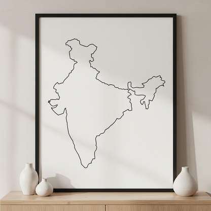 India ภาพติดผังสไตล์นามธรรม สำหรับตกแต่งบ้านและคอนโด พร้อมกรอบคุณภาพ