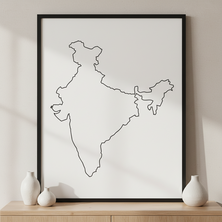 India ภาพติดผังสไตล์นามธรรม สำหรับตกแต่งบ้านและคอนโด พร้อมกรอบคุณภาพ