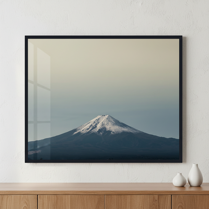 Fuji with the plain sky ภาพติดผังสไตล์สแกนดิเนเวีย สำหรับตกแต่งบ้านและคอนโด พร้อมกรอบคุณภาพ