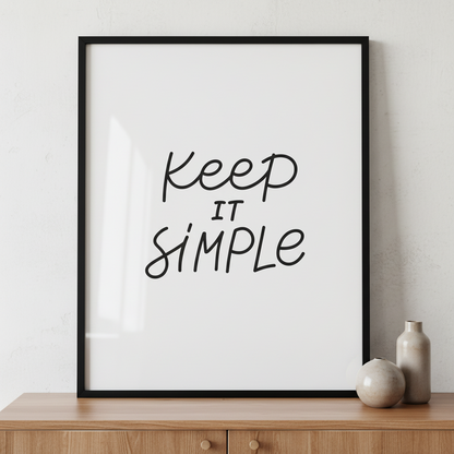 "Keep it simple" ภาพติดผังสไตล์สแกนดิเนเวีย สำหรับตกแต่งบ้านและคอนโด พร้อมกรอบคุณภาพ