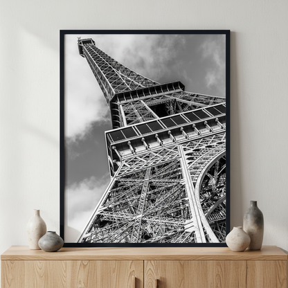 Eiffel tower ภาพติดผังสไตล์สแกนดิเนเวีย สำหรับตกแต่งบ้านและคอนโด พร้อมกรอบคุณภาพ