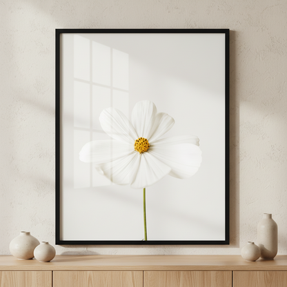 Chamomile flower ภาพติดผังสไตล์สแกนดิเนเวีย สำหรับตกแต่งบ้านและคอนโด พร้อมกรอบคุณภาพ