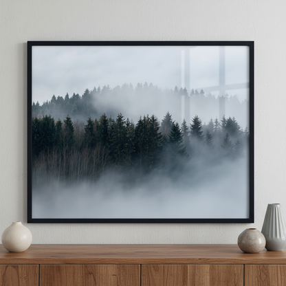 Misty Foggy II ภาพติดผังสไตล์สแกนดิเนเวีย สำหรับตกแต่งบ้านและคอนโด พร้อมกรอบคุณภาพ