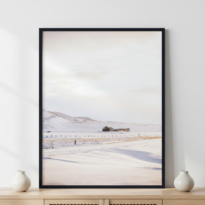 Landscape in Iceland ภาพติดผังสไตล์สแกนดิเนเวีย สำหรับตกแต่งบ้านและคอนโด พร้อมกรอบคุณภาพ