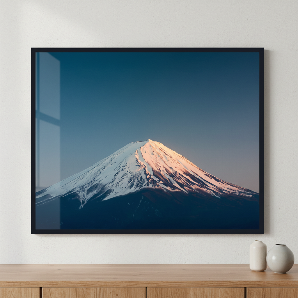 Fuji ภาพติดผังสไตล์สแกนดิเนเวีย สำหรับตกแต่งบ้านและคอนโด พร้อมกรอบคุณภาพ