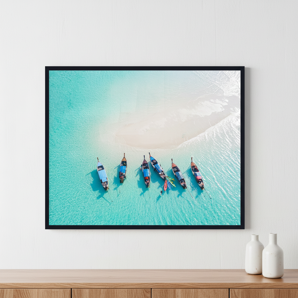 Koh Lipe in Satun,Southern Thailand ภาพติดผังสไตล์วิวธรรมชาติ สำหรับตกแต่งบ้านและคอนโด พร้อมกรอบคุณภาพ