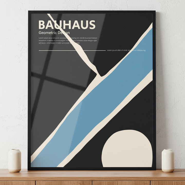 Bauhaus 20s art ภาพติดผังสไตล์สแกนดิเนเวีย สำหรับตกแต่งบ้านและคอนโด พร้อมกรอบคุณภาพ