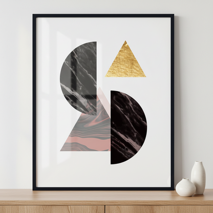 Cubism s low-poly II ภาพติดผังสไตล์สแกนดิเนเวีย สำหรับตกแต่งบ้านและคอนโด พร้อมกรอบคุณภาพ