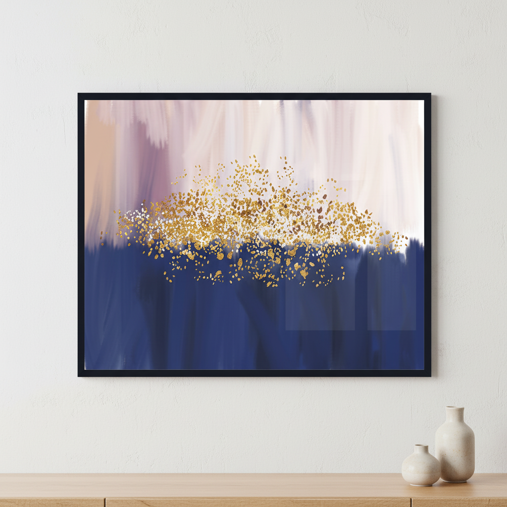 Gold and blue art