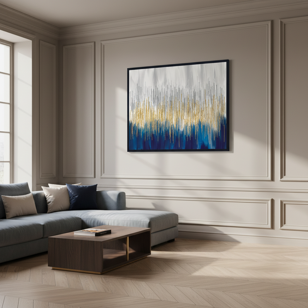 Gold and blue painting