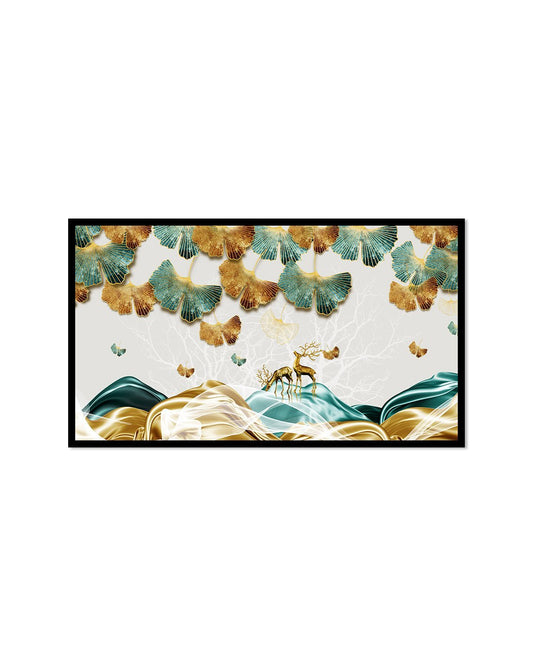 Golden leaf and deer