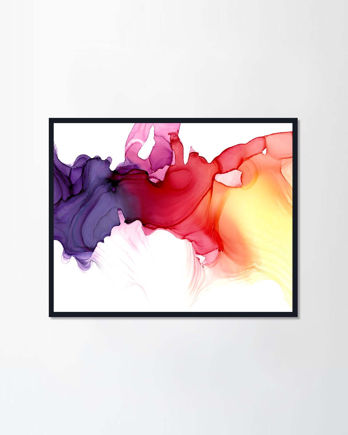 Mixture of pink, purple and yellow paints