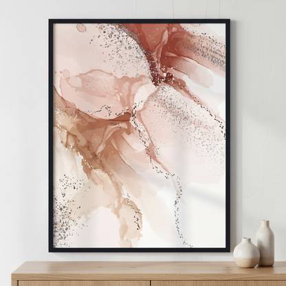 Abstract pastel watercolor Arrangements ภาพติดผังสไตล์สแกนดิเนเวีย สำหรับตกแต่งบ้านและคอนโด พร้อมกรอบคุณภาพ