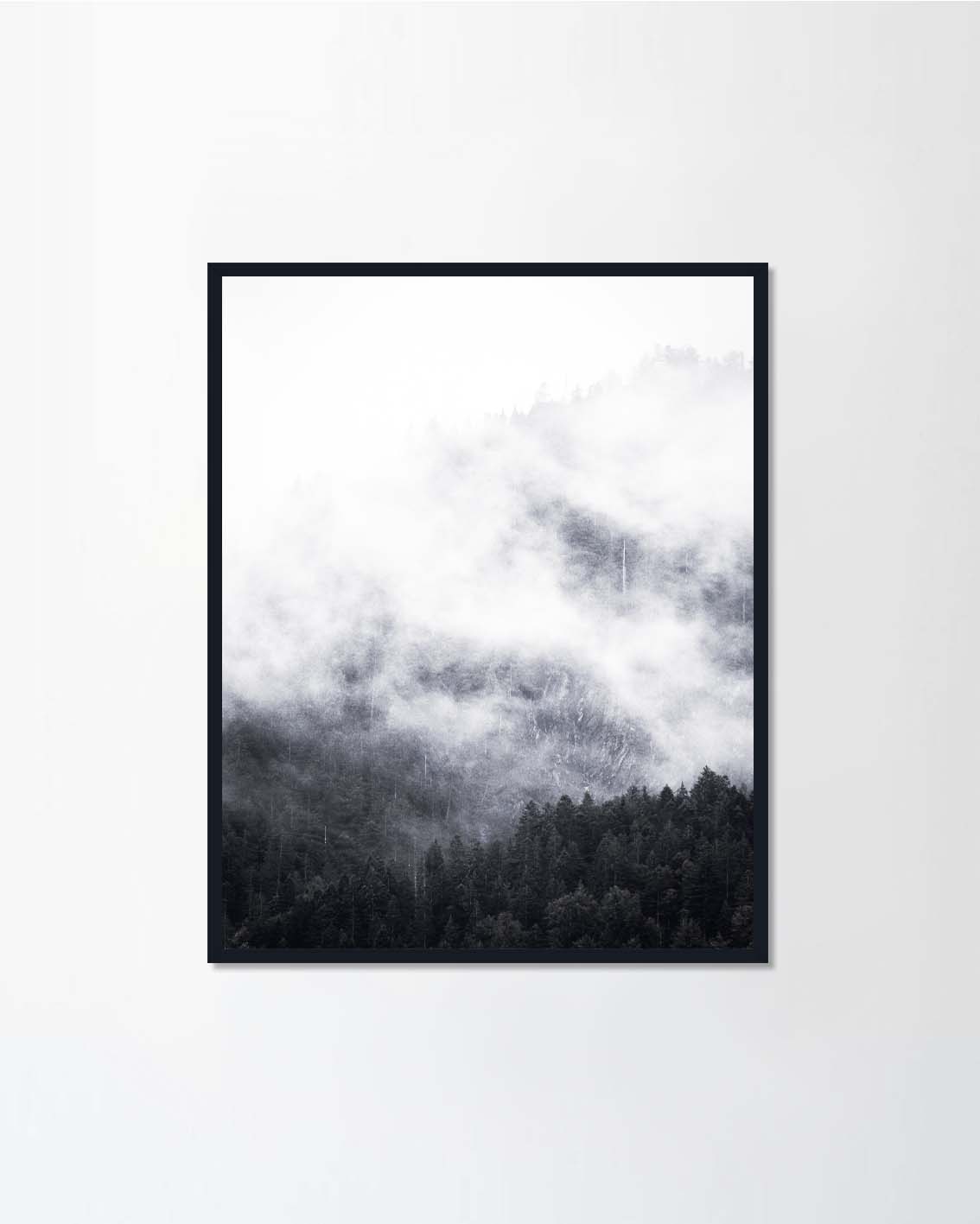 Fog and mist coverd mountain