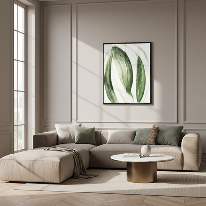 Painting green leaves