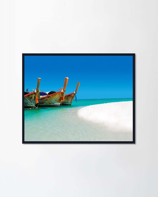 A long tail boat sits in phuket