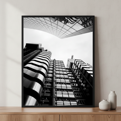 London Architecture ภาพติดผังสไตล์สแกนดิเนเวีย สำหรับตกแต่งบ้านและคอนโด พร้อมกรอบคุณภาพ