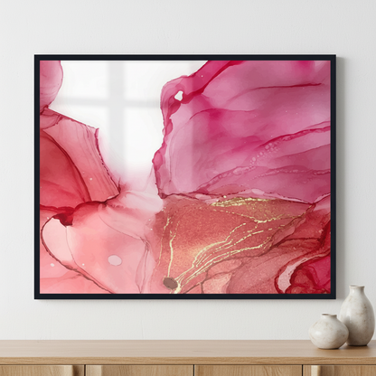 alcohol ink technique ภาพติดผังสไตล์สแกนดิเนเวีย สำหรับตกแต่งบ้านและคอนโด พร้อมกรอบคุณภาพ