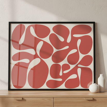 Abstract minimal pattern ภาพติดผังสไตล์สแกนดิเนเวีย สำหรับตกแต่งบ้านและคอนโด พร้อมกรอบคุณภาพ