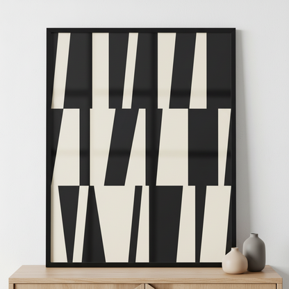 Mid century minimalist art ภาพติดผังสไตล์สแกนดิเนเวีย สำหรับตกแต่งบ้านและคอนโด พร้อมกรอบคุณภาพ
