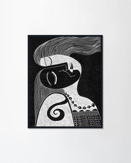 simple white on black