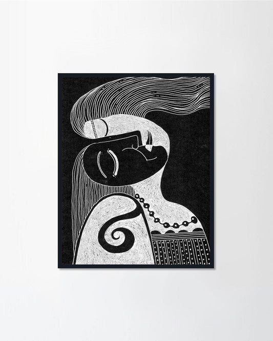 simple white on black