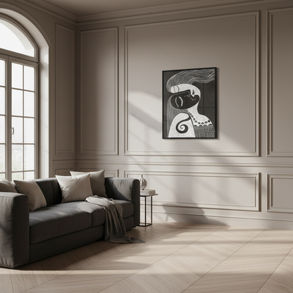 simple white on black