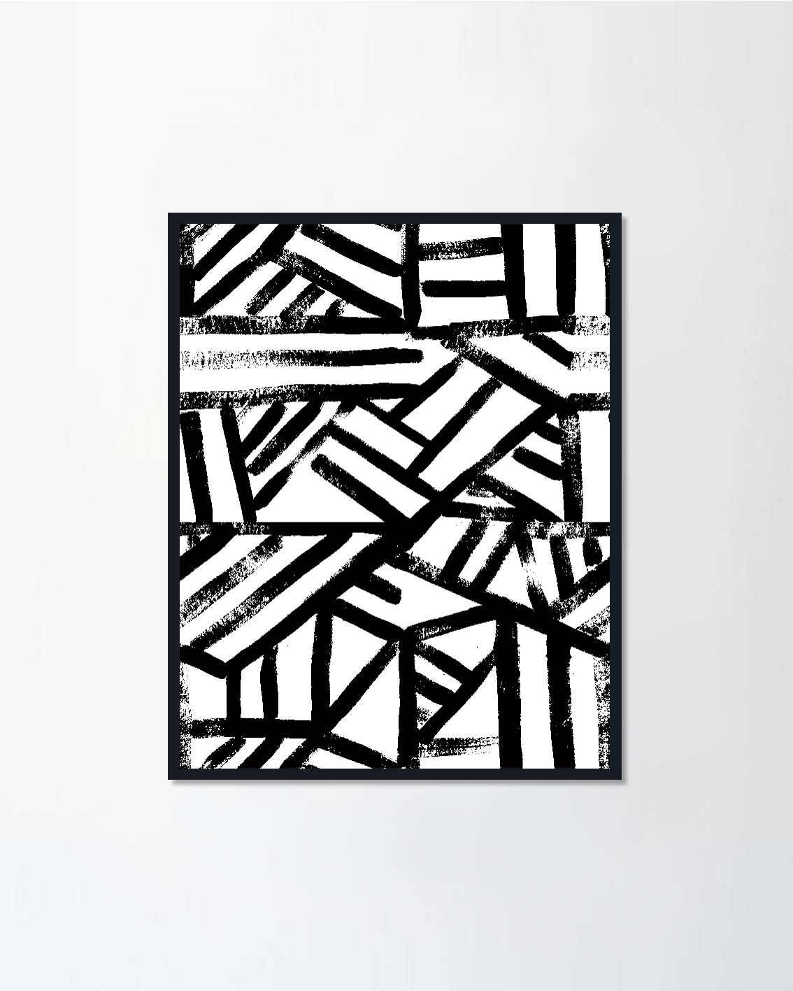 black and white geometric shapes.