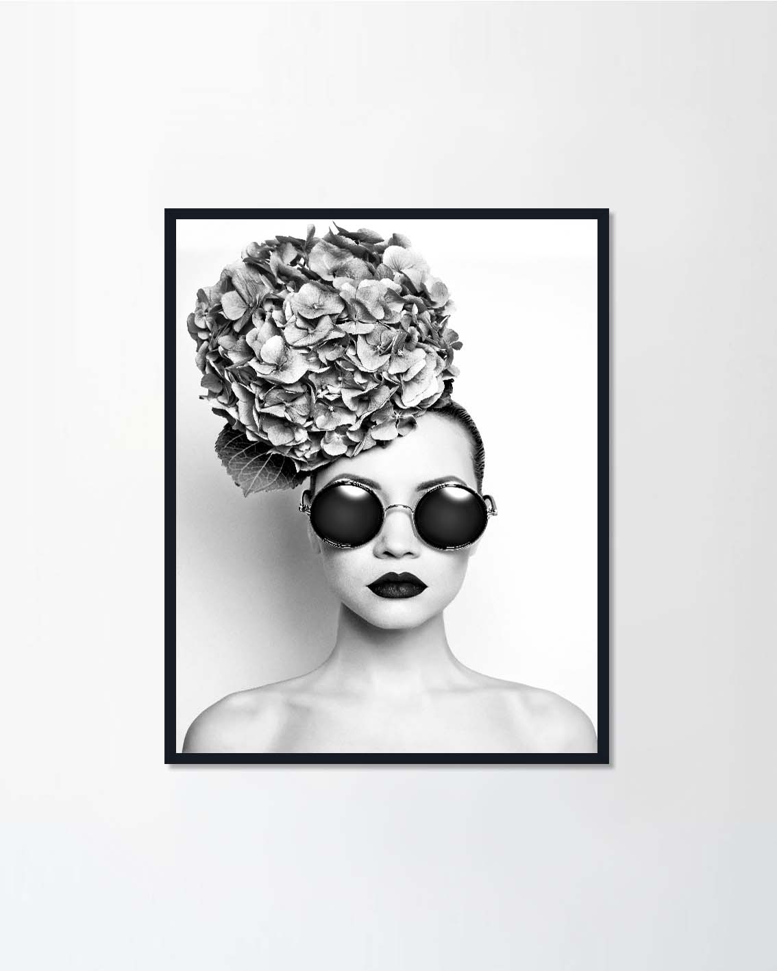 beautiful woman with hydrangeas