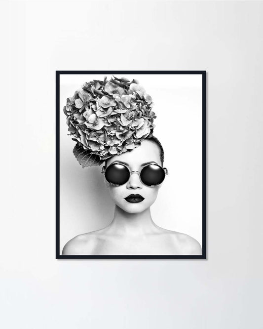 beautiful woman with hydrangeas