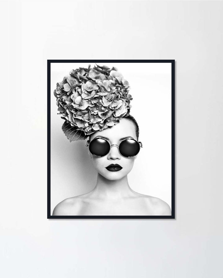 beautiful woman with hydrangeas