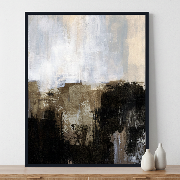 Hand painted abstract landscape ภาพติดผังสไตล์สแกนดิเนเวีย สำหรับตกแต่งบ้านและคอนโด พร้อมกรอบคุณภาพ