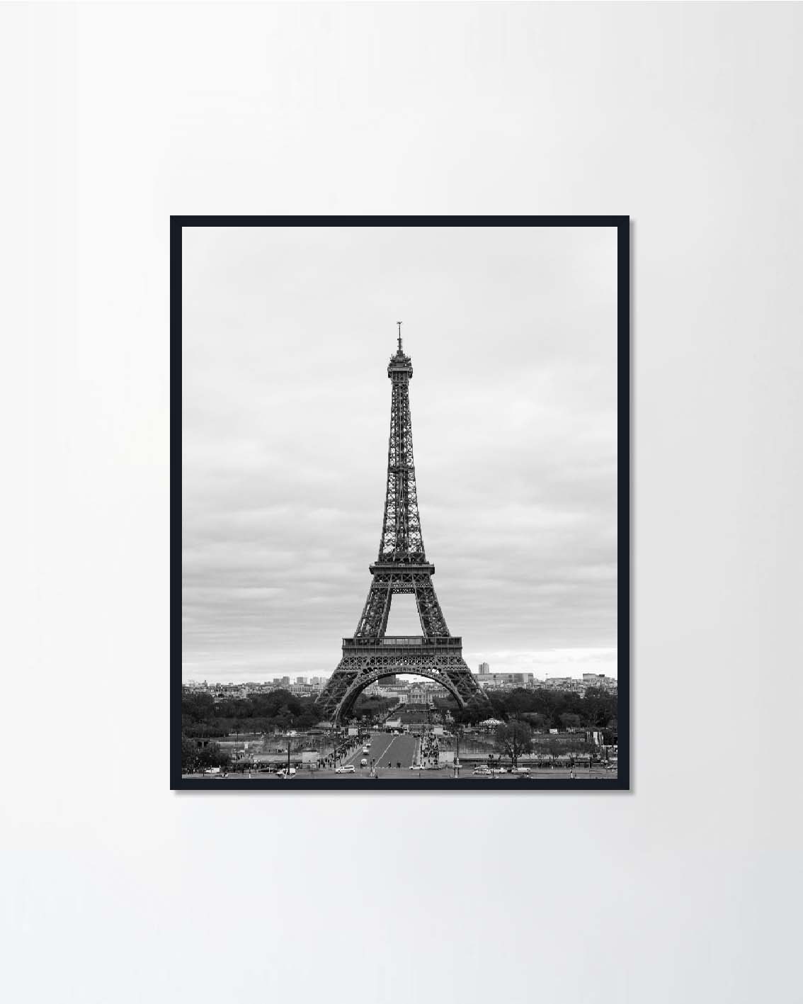 Eiffel Tower black and white