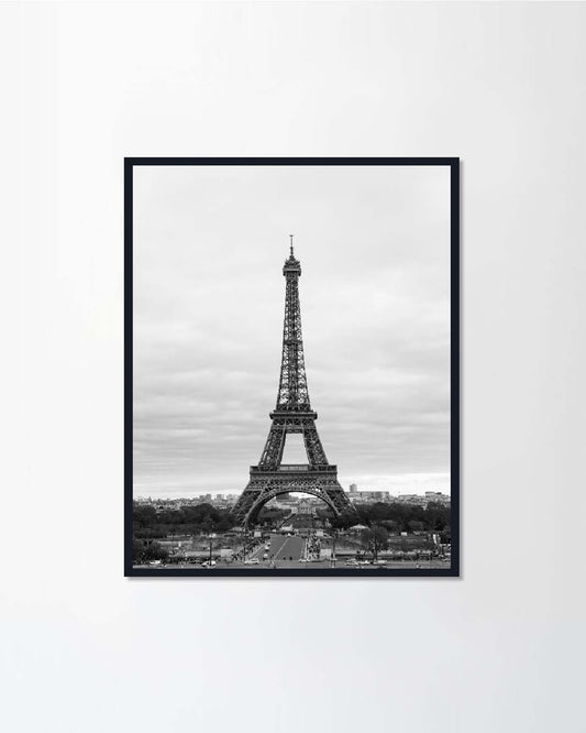 Eiffel Tower black and white