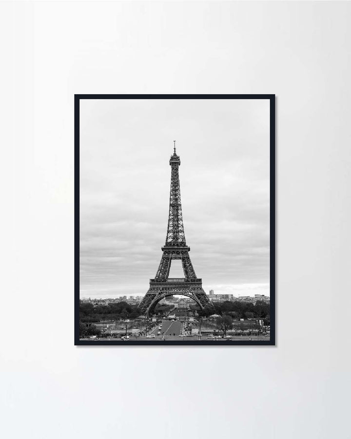 Eiffel Tower black and white