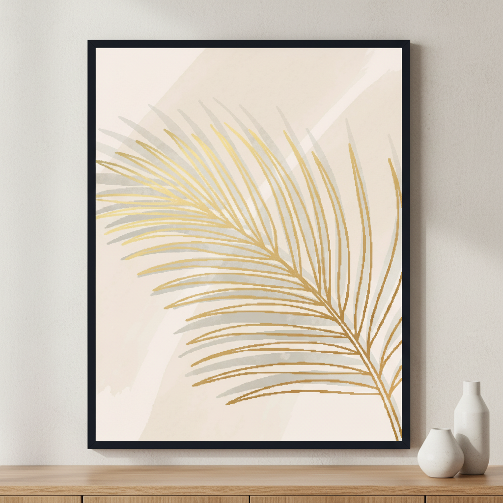 Golden foliage line art lll