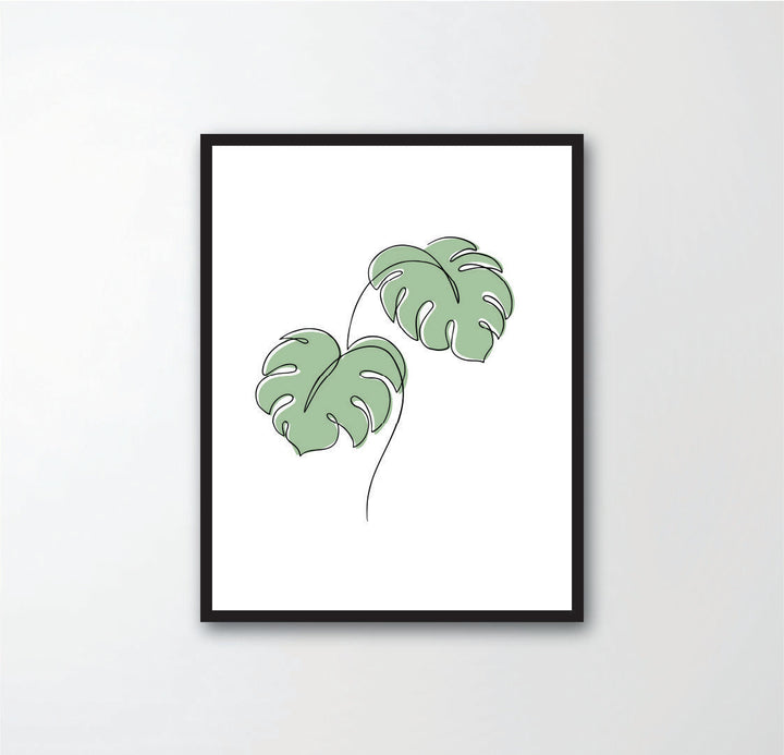 illustration of Monstera leaves