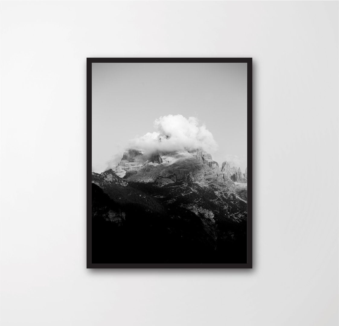 black and white dolomites of italy