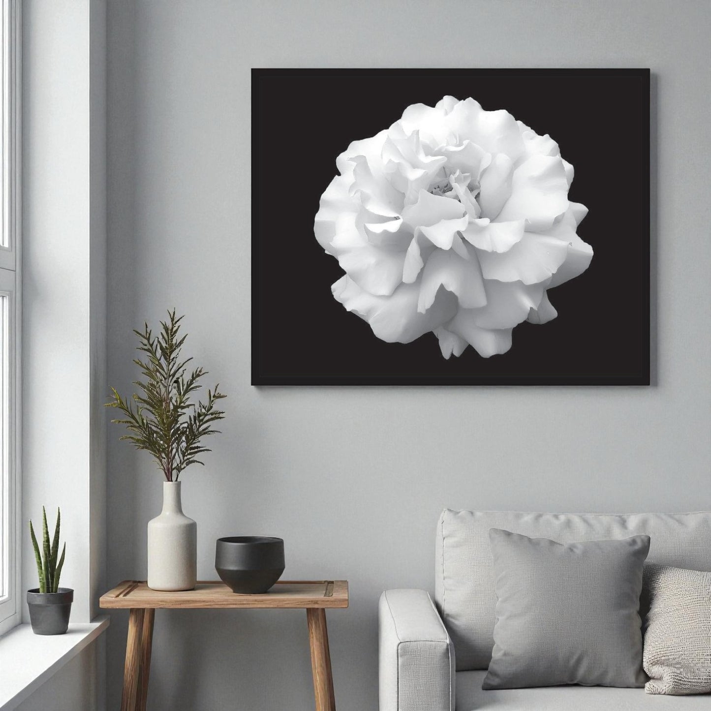 black and white flower rose