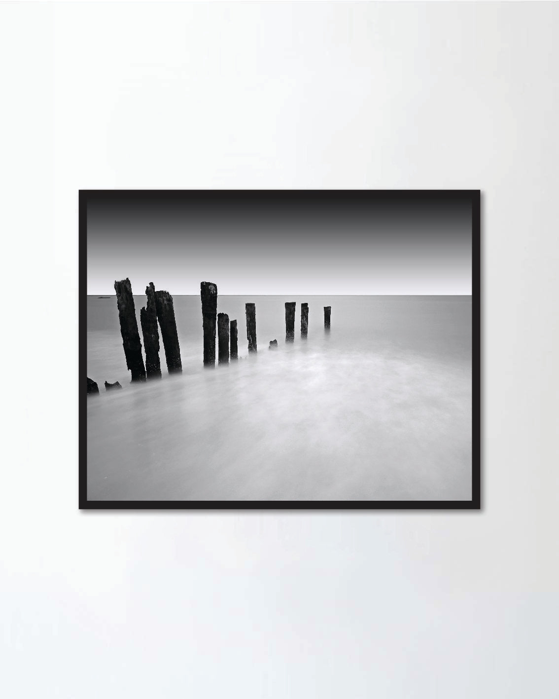 Beautiful long exposure seascape in black and white
