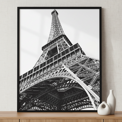 Eiffel in black and white ภาพติดผังสไตล์สแกนดิเนเวีย สำหรับตกแต่งบ้านและคอนโด พร้อมกรอบคุณภาพ