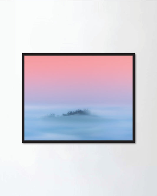 Dreamy fantasy landscape of hazy forest