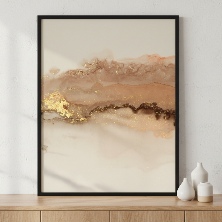 Art Abstract watercolor flow blot painting