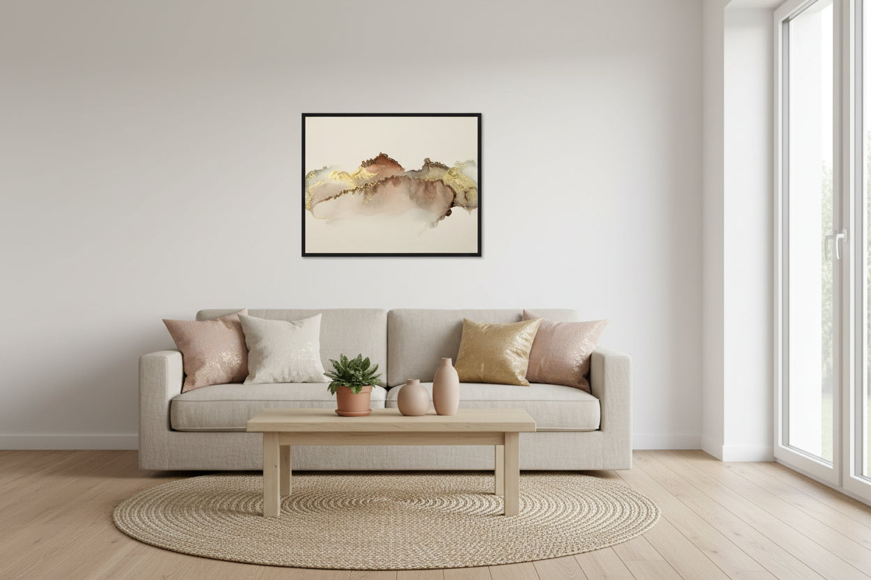 Art Abstract watercolor flow blot painting