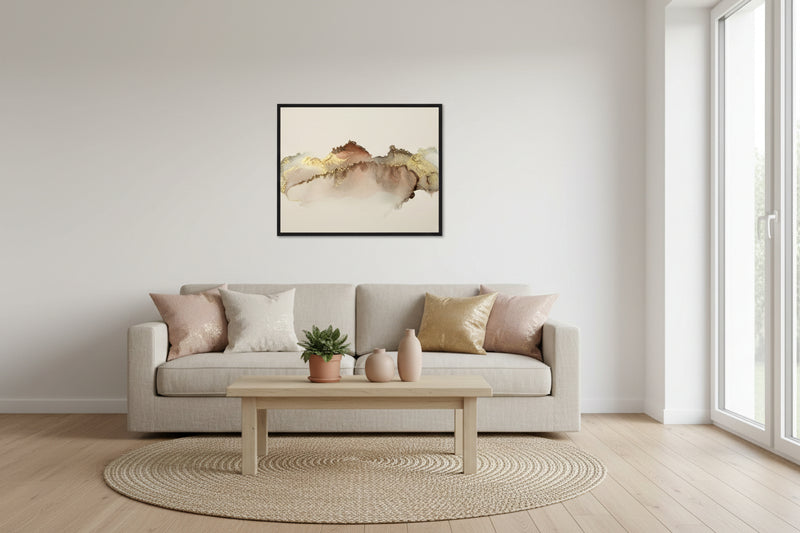 Art Abstract watercolor flow blot painting